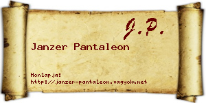 Janzer Pantaleon névjegykártya